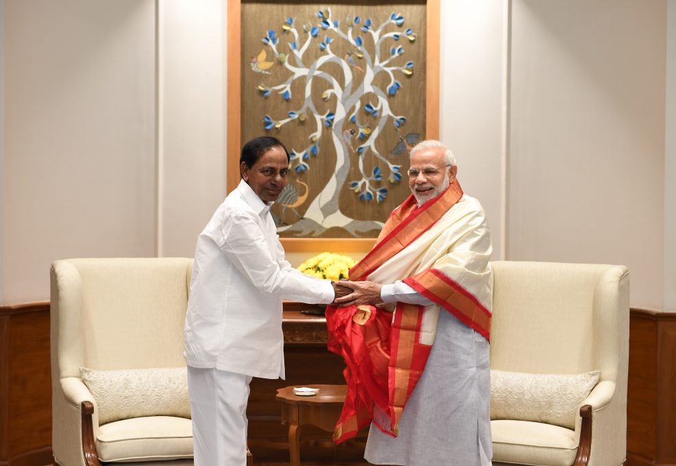 KCR had an hour-long meeting with Narendra Modi in New Delhi