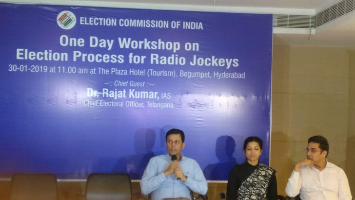 Dr. Rajat Kumar IAS. participated in a One-Day Workshop for Radio Jockeys on the Electoral Process – 30.01.2019